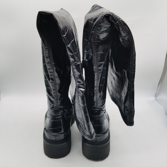 Sarto Studio Womens Fera 56020 Black Croc Print Knee High Winter Boots 7M - Picture 5 of 8